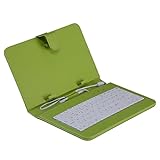 Exeom - Funda Universal con Teclado TecladoTipo C + Micro USB para Tablet de 7' Verde - Coverpad Series X70- Anchura 22cm - Altura Adaptable 11.5-14cm
