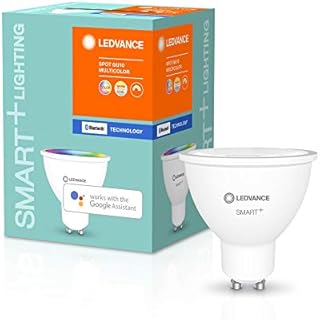 LEDVANCE Smart Led Reflector Lamp With Bluetooth, Gu10, Light Color Changeable (2700-6500 k), Rgb Colors Changeable, Dimmable, Replaces Reflector Lamps With 40W, Smart + Spot Rgbw, 1-Pack