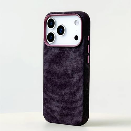 Étui de protection magnétique iPhone 15 Pro Max violet flanelle chargement sans fil objectif