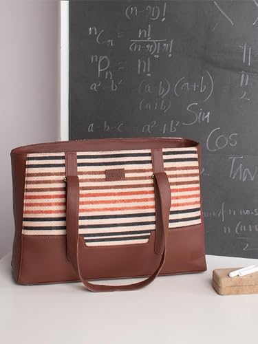 Image of ZOUK Handcrafted Vegan Leather Travel Tote Bag for Women with Multiple Compartments | Spacious Water-Resistant Shoulder Bag for Travel, Vacation, Day Trips |