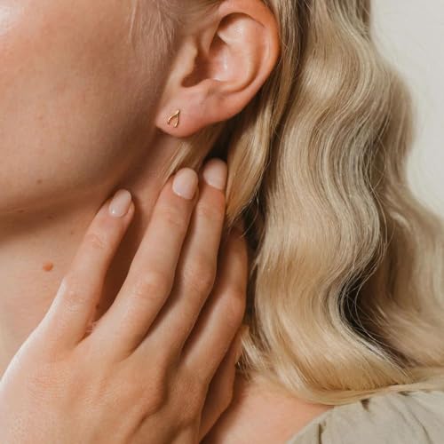 CAITLYNMINIMALIST Dainty Pave Studs 18K Gold Sterling Silver Tiny CZ Diamond Earrings for Women Gift for Her Round |Geometric | Pearl | Heart | Cluster | Lucky4