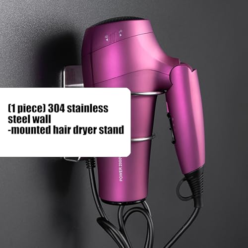 Support mural pour sèche-cheveux design durable en acier brossé - 4