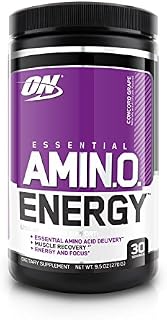 Optimum Nutrition Essential Amino Energy, Concord Grape, Keto Friendly BCAAs, Preworkout and Essential