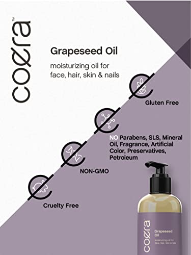 Grapeseed Oil | 8 Fl Oz | Moisturizing Oil For Face, Hair, Skin & Nails | Free Of Parabens, Sls, & Fragrances #TOP3