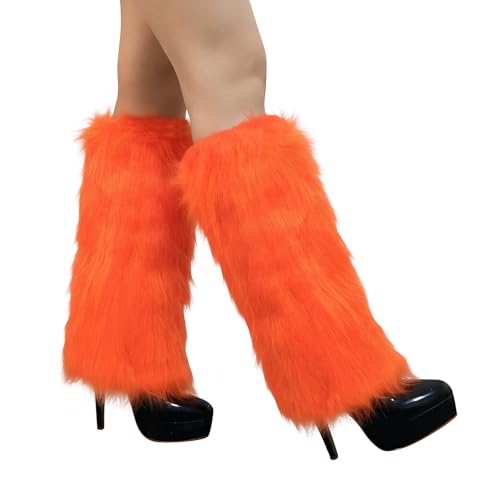 Calentadores de piernas naranjas OhMill para botas en tus festivales de moda Y2K