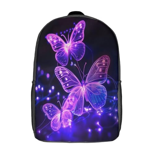 Sac à dos papillon 17 pouces pour l'école primaire et le collège avec imprimé 3D