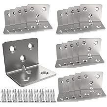 Silver Stainless Steel Corner Bracket,Joint Right Angle Bracket,L Shape Heavy Duty Metal Corner Brace Shelf Supporter for Wood Aufuga 20, 1.5x1.2x1.2