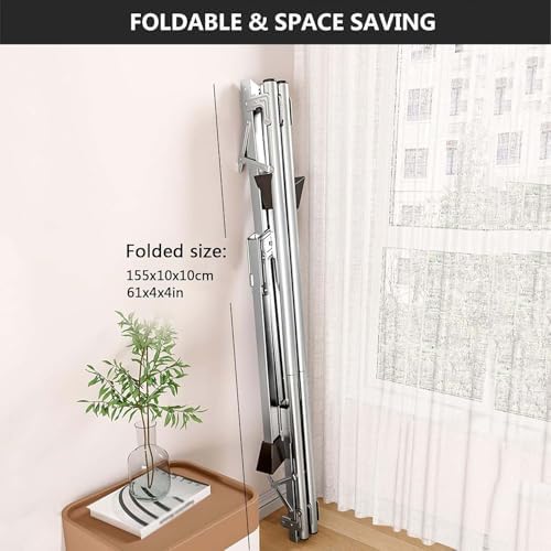 Heavy-Duty Clothes Drying Rack, Extendable Foldable Stainless Steel Laundry Airer, Freestanding Indoor/Outdoor Use, No Assembly Needed（240cm/94in）