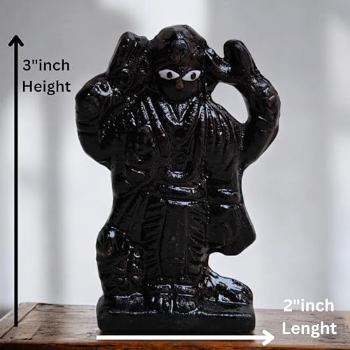 Estatua Iron Shani Dev 3 pulgadas para adoración espiritual miniatura 3