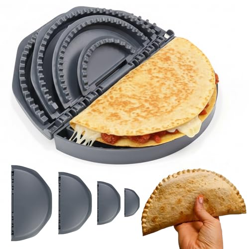 4-in-1 Upgraded Tortilla Crimper (4/6/8/10 Inch) – Multi-Size Tortilla Press & Quesadilla Maker Set – Manual Folding Tool with Secure Edge Sealer for Burritos, Wraps, Tacos