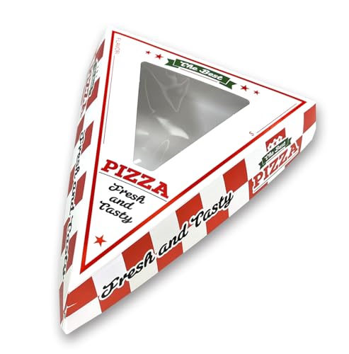 OlymPak Individual Pizza Slice Box | Disposable with Clear Window | Easy Clamshell, Thick & Sturdy | Microwave & Freezer-safe | 200/Case (6