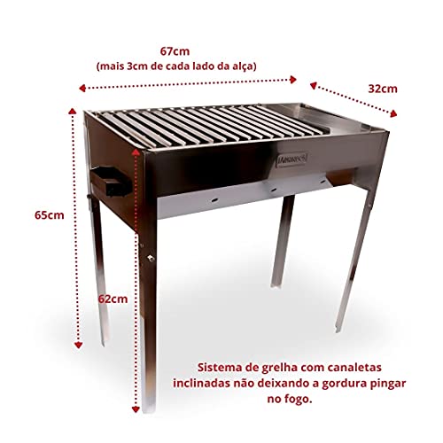 Churrasqueira Inox Alta Com Grelha Argentina Mais Chapa Inox 3 Churrasqueira Inox Alta Com Grelha Argentina Mais Chapa Inox - Imagem 3
