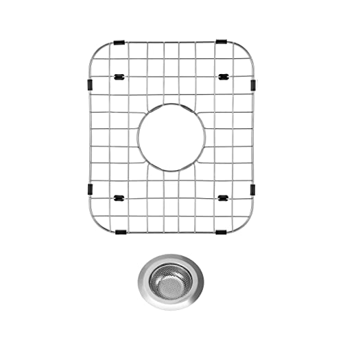 Sink Protector Grid 13.7"x11.6"X1", Stainless Steel Sink Protectors for Kitchen Sink with Center Drain Hole, Rust-Resistant Metal Sink Protector with Sink Strainers (Center Drain/Set 1) by LOCVCDA - Used condition - US$18.86