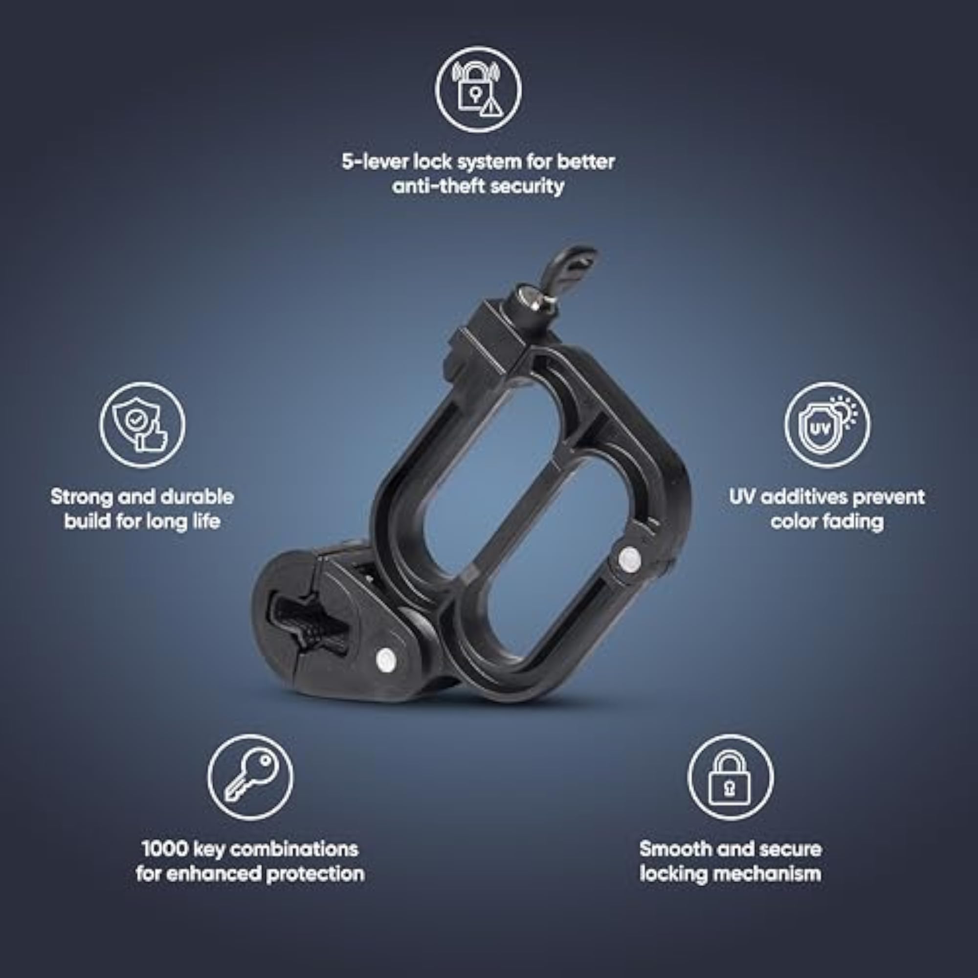 Heavy-Duty Weatherproof Anti-Theft Helmet Lock for Motorcycle