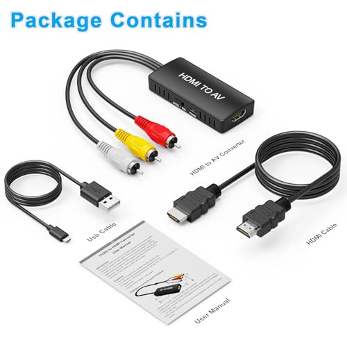 Miniatura 5 de Digitpro Convertidor Hdmi A Rca, Adaptador Hdmi A Av Para Tv Antigua, Convertidor De Video Compuesto Rca Soporta Pal Ntsc Para Tv Stick, Roku, Android Box, Dvd