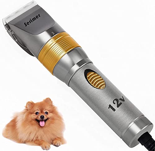 serimer Dog Clippers for Grooming, Professional 15V Heavy Duty Dog Shaver Grooming Kit,Pet Hair Trimmer for Thick Coats…