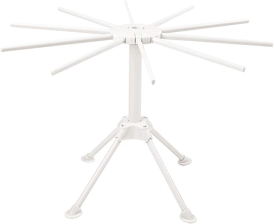 Ourokhome Collapsible Pasta Drying Rack- Plastic Household Noodle Stander with 10 Arms, White - Image 3