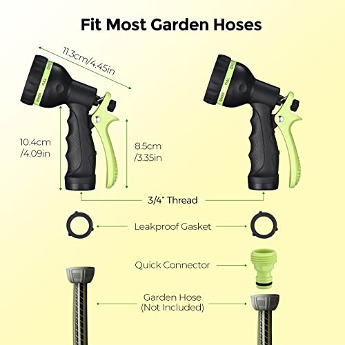 Hose Nozzle Sprayer Heavy Duty, Garden Hose Nozzle Sprayer With 8 Sprayer Patterns, High-Pressure Water Hose Nozzle, Comfort-Grip Hose Nozzle Sprayer For Garden Hose/Garden/Car Wash/Pet Shower #TOP6