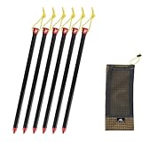 3F UL GEAR ペグ 20cm/15cm 10g超軽量 6本 10本 高強度 耐久性 一体型 アルミ合金 直径8mm 中空 テント タープ用ペグ 強靭 キャンプ設営用具 アウトドア 登山 硬い土 砂地 雪地 草地用 携帯便利 専用収納袋付き (20cm, 6本セット)