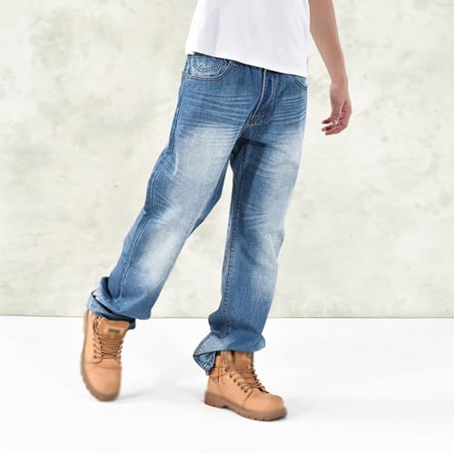 XYGJZ Men's Baggy Jeans Y2k Straight Leg Oversized Skateboard Denim Pants Streetwear Dance Jeans4
