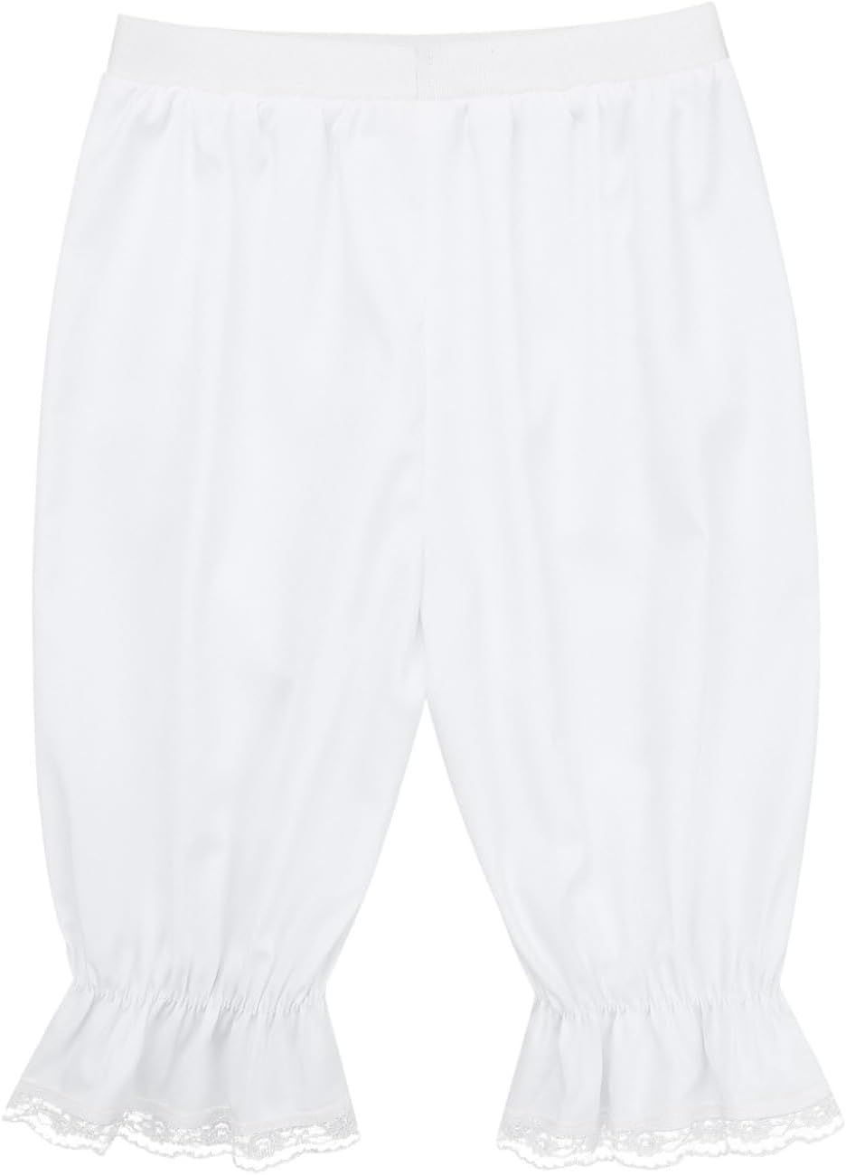 YEAHDOR Kids Girls Elastic Victorian Pantaloons Retro Costumes Loose Lace Trim Bloomers School Dress up - Image 4