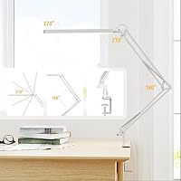 SKYLEO Schreibtischlampe LED – Schreibtischlampe klemmbar – Weiß – Ansicht 4