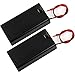 whiteeeen 2pcs with Switch and Cover Black Plastic 2 x 1.5V AA Battery Box Case Cell Holder Spring Clip Wire Leads