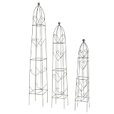 Stxdynjy Vertikale Stütze Pflanzstütze Rankobelisk Eisen für Terrasse Eingang Garten Außendekoration Geschenkanlässe, Bohnengrün Antik