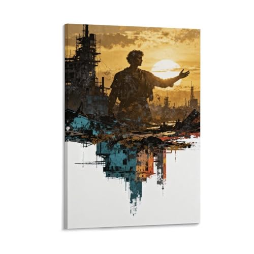 Vintage Time Travel Canvas Print, Time Impression-4 Retro Memory Painting,