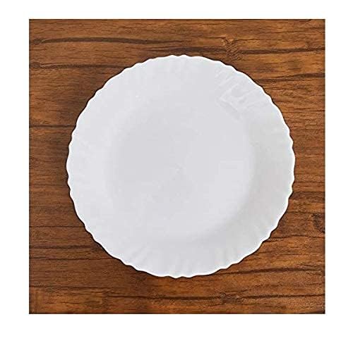 Image of SkyKey Opal Glass larah Quarter Plate Set White, 7.5 Inch- Set of 6 Suitable for Every Occasion
