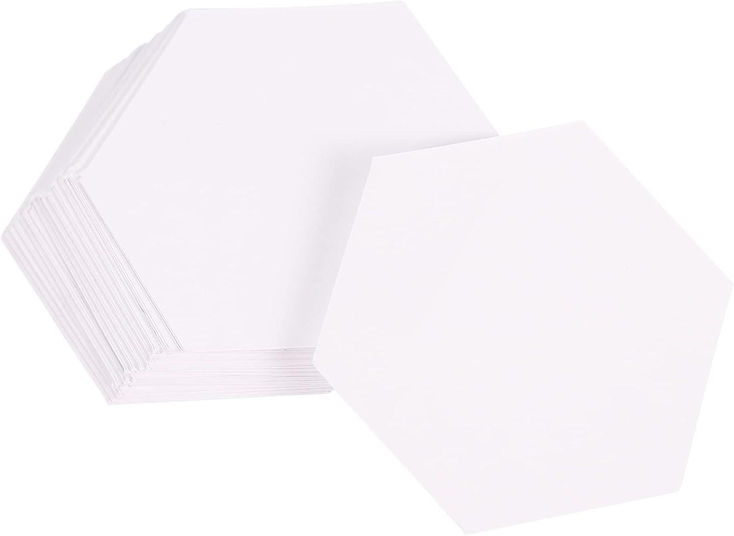 VICASKY 200pcs Patchwork Quilted Cardboard Paper Piecing Paper Hexagon Stencil Piercing Quilting Template Cardboard Tools Patchwork Template English White Stitching