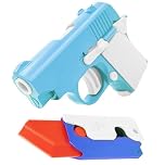 YAGE Fidget Gun Toy,Sensory Toy Fidget Slider Pistol Shape Non-Firing,Relief Reducing Plastic Carrot Knife Toy,Party Bag Fillers Fidget Toy Set Anxiety Relief Boys Girls Kids (Unfireable Gun-Blue)