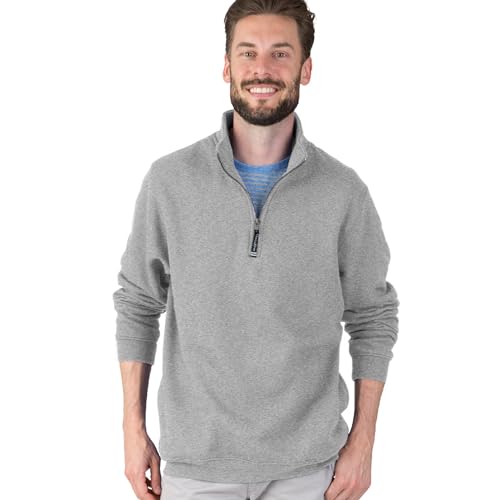 Image of Charles River Apparel Unisex Crosswind Quarter Zip Sweatshirt, Soft Cotton Blend Pullover with Pockets