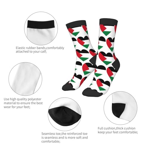 Oudrspo Chaussettes amusantes pour hommes avec drapeau de la Palestine, amusantes, folles, cool et colorées à motifs – vue 7