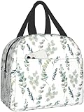Sunyuer Green Sage Insulated Lunch Bag for Women Girls, Cooler Tote Reusable Lunch Box Container for