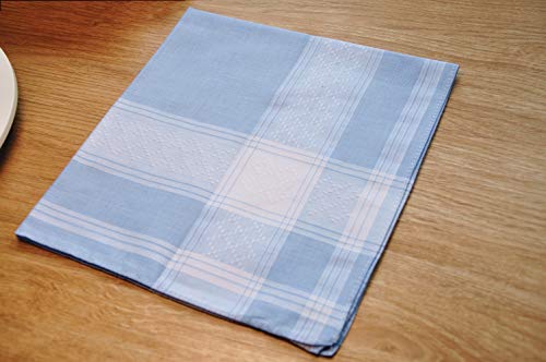 Soft Cotton Handkerchiefs For Men With Elegant Pattern In Assorted Color, 16 Inches Large Hankies, Pack Of 12 #TOP4