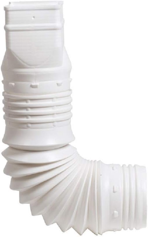 Flex-Drain 53227 Flexible Downspout Extension Adapter, 2 by 3 by 4-Inch, White