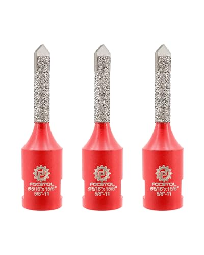 FOCSTOL Diamond Mortar Raking Bit - 3pcs Mortar Router Bit with Carbide Tipped for Mortar Removal and Tuck Pointing Masonry Stone Brick Removal 5/16''x1-5/8''(8x42mm)
