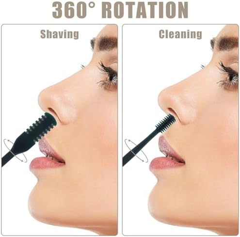2-in-1 비강 헤어 커터 5개, 양면 코털 트리머 나이프 360° 회전 코털 클리너 리무버 블레이드 휴대용 수동 콧구멍 제모 도구 보관 케이스 포함 남성 여성용 — 사진 6