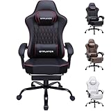 🛋 【Sensation assise renforcée, type canapé】 Coussin de siège renforcé avec ressorts ensachés et remplissage en mousse haute densité, 11 cm d'épaisseur supplémentaire pour un soutien doux et stable. Le profil latéral plat et ouvert du fauteuil d'ordinateur ergonomique offre plus de liberté de mouvement pour les jambes.