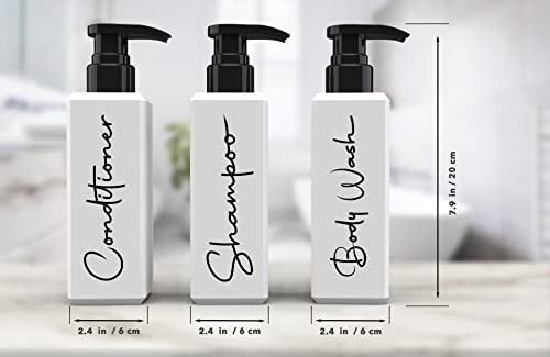 Twop Brands Large Shampoo And Conditioner Dispenser - Printed Soap Dispenser Set With Pump - Body Wash, Shampoo, And Conditioner Bottle For Shower Wall - Set Of 3 Refillable Shampoo Bottles #TOP3