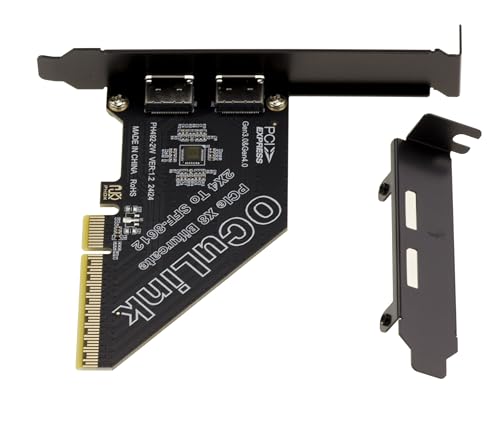 KALEA-INFORMATIQUE Karta kontrolera Oculink SFF-8612 SFF-8611 PCIe Gen 4.0 x8 do 2 portów dla płyty głównej z trybem widełkowym