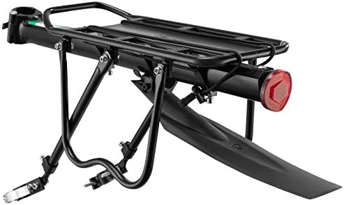 ROCKBROS Bike Pannier Rack Rear Bike Rack Mountain Bike Rack Bicycle Rear Rack Carrier with Reflector Adjustable Bike Luggage Cargo Quick Release Cycling Seatpost Rack Black, 50KG Capacity, 24"-29"