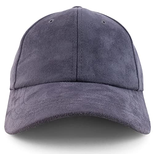 Image of Trendy Apparel Shop Plain Faux Suede Leather Adjustable Structured Baseball Cap