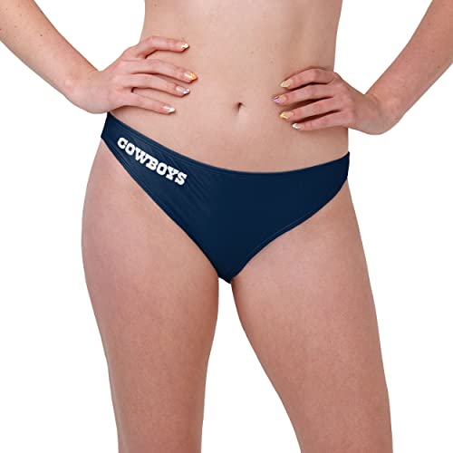 FOCO Dallas Cowboys NFL Womens Solid Wordmark Bikini Bottom