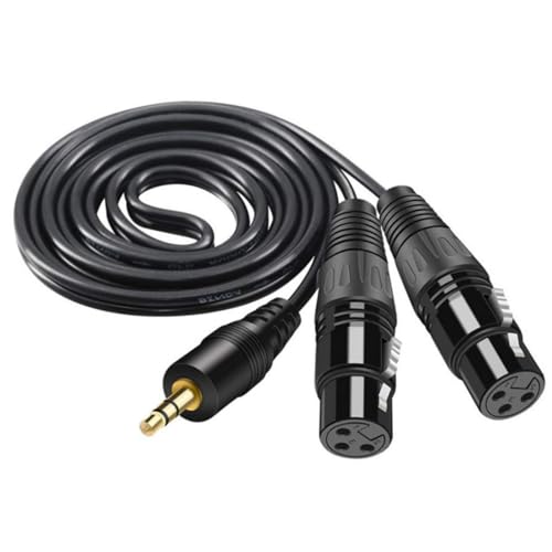 Adaptador cable 6.35mm+3.5mm a 2 XLR macho a hembra miniatura 1