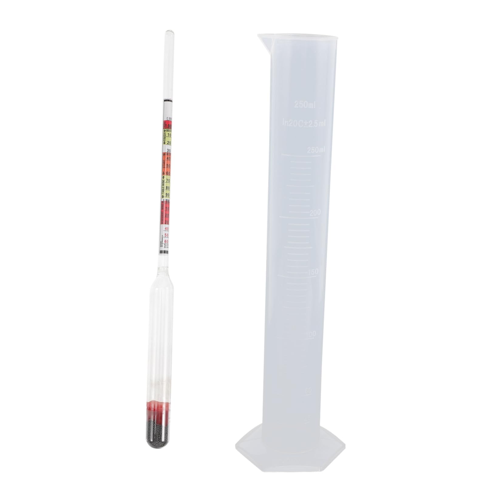 Cabilock 1Set Multi Functional Hydrometer Test Jar Kit for Wine Whiskey Beer Mead Materials Easy to Use for Personal Use