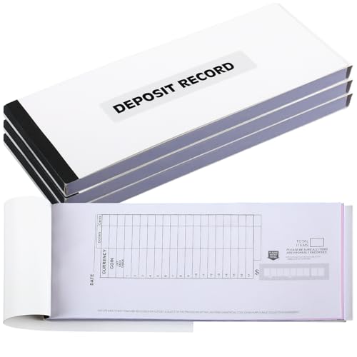 Gilprop 3 Pack 2-Part Booked Deposit Tickets 8 7/8" x 3 3/8" Carbonless White/Yellow 150 Deposit Slips Per Book Icr Scannable Design for Accurate Bank Processing