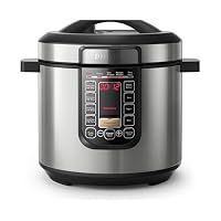 Philips Viva Collection All-in-One Multicooker, ProCeramic+ Pot 6L, 1300W, Automatic Keep Warm for 12 hours, Multi Cooking Modes, Easy-to-Clean, 9 Safety Protection Systems, Silver (HD2237/72)
