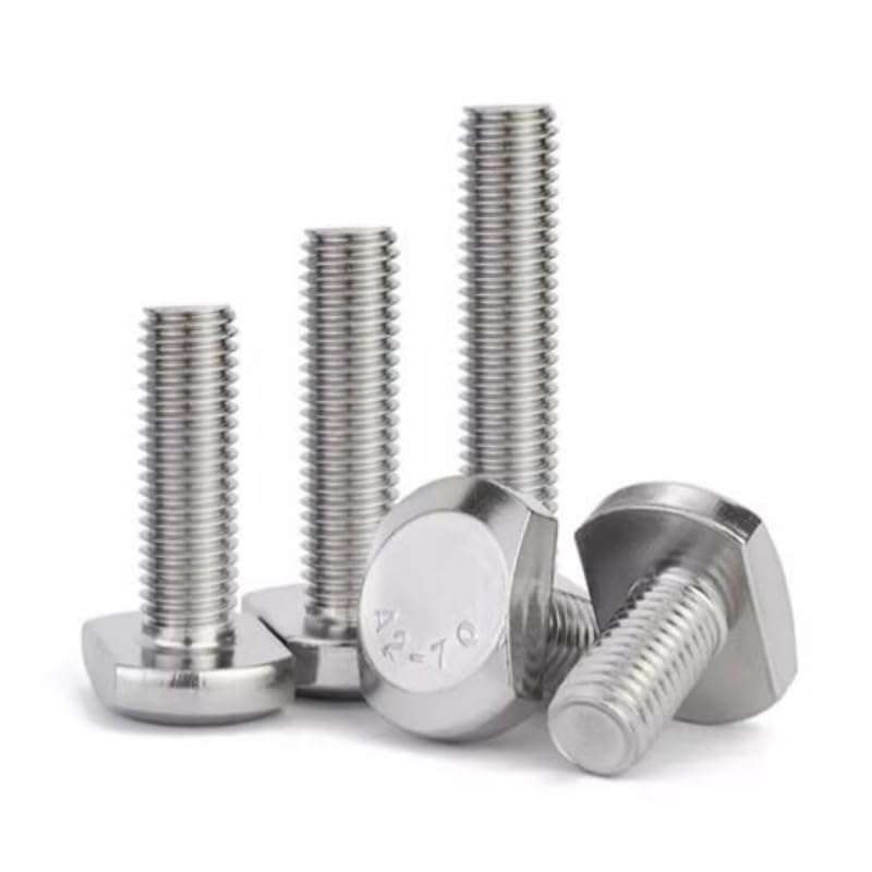10/20/50 sztuk M5 M6 M8 M10 M12 304 śruba w kształcie litery T ze stali nierdzewnej GB37 z rowkiem dociskowa(40mm,M8-20pcs)